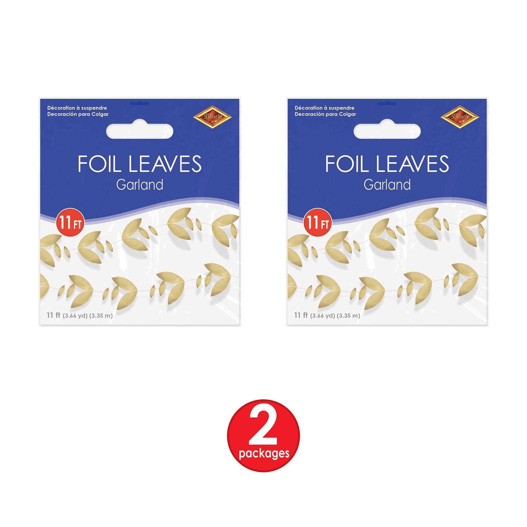 12 Pack Gold Foil Leaves Party Garland - Premium Metallic Decor for Halloween, Thanksgiving, Christmas & Wedding Celebrations - Perfect for Wall, Table & Ceiling Decorations
