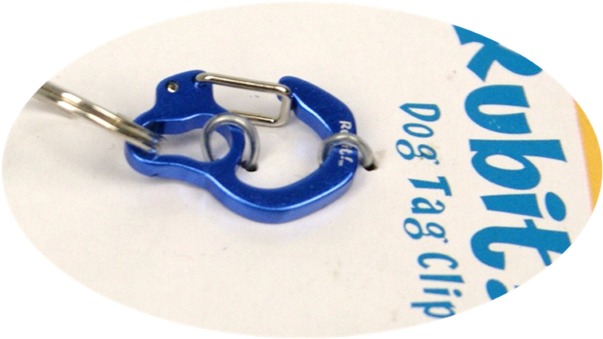 Small Curve Aluminum Dog Tag Clip - Blue | Durable Pet ID Tag Holder for Dogs & Cats | Perfect for Collars, Keychains & Travel Accessories