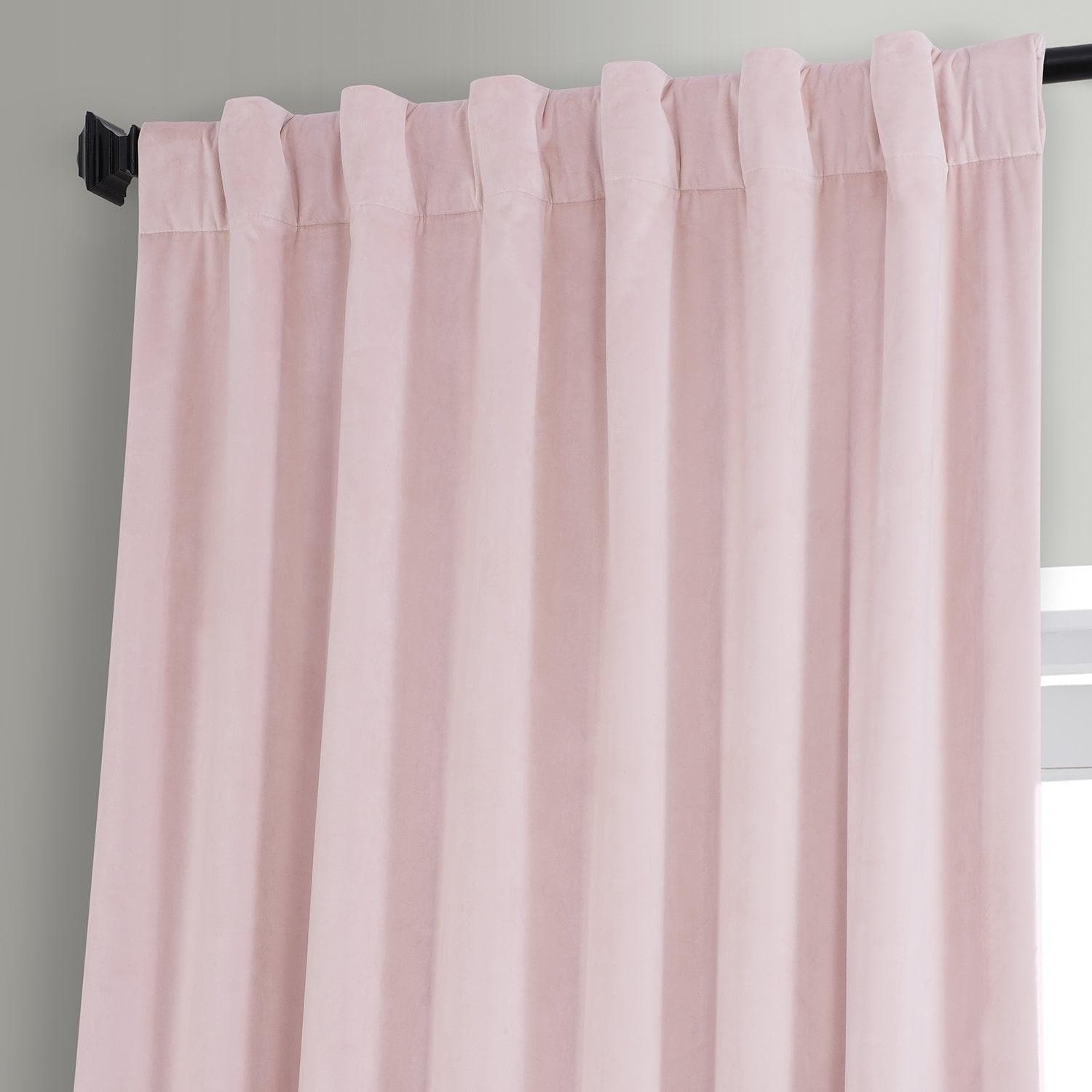 Luxury Rose Water Signature Plush Velvet Blackout Curtains for Bedroom & Living Room - Thermal Insulated Noise Reducing Drapes for Home, Hotel, and Office Decor