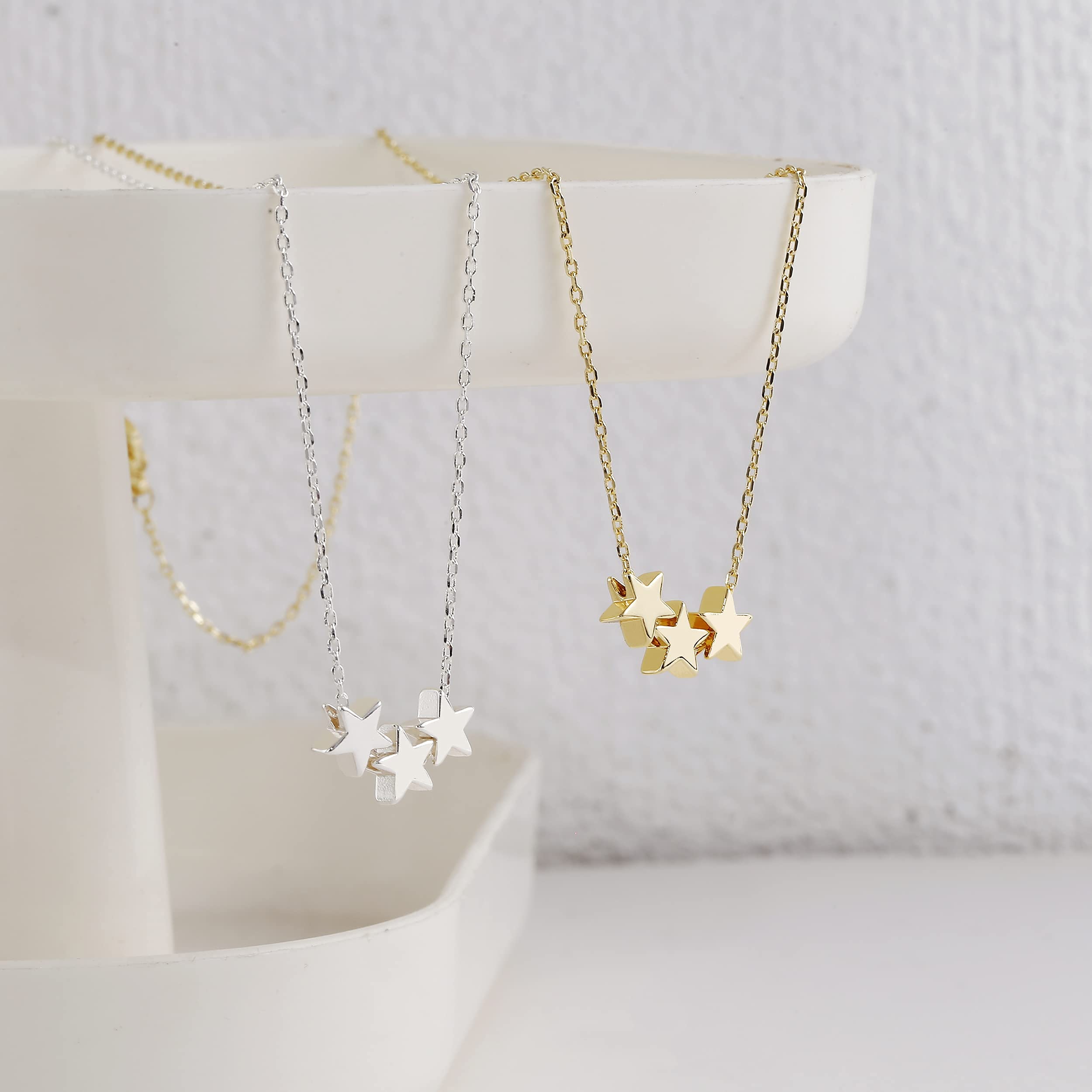 Tasiso 14K Gold Moon and Star Pendant Necklace for Women - Dainty Crescent Moon with Tiny Star Charm Minimalist Jewelry - Perfect for Everyday Wear, Gift Giving & Special Occasions