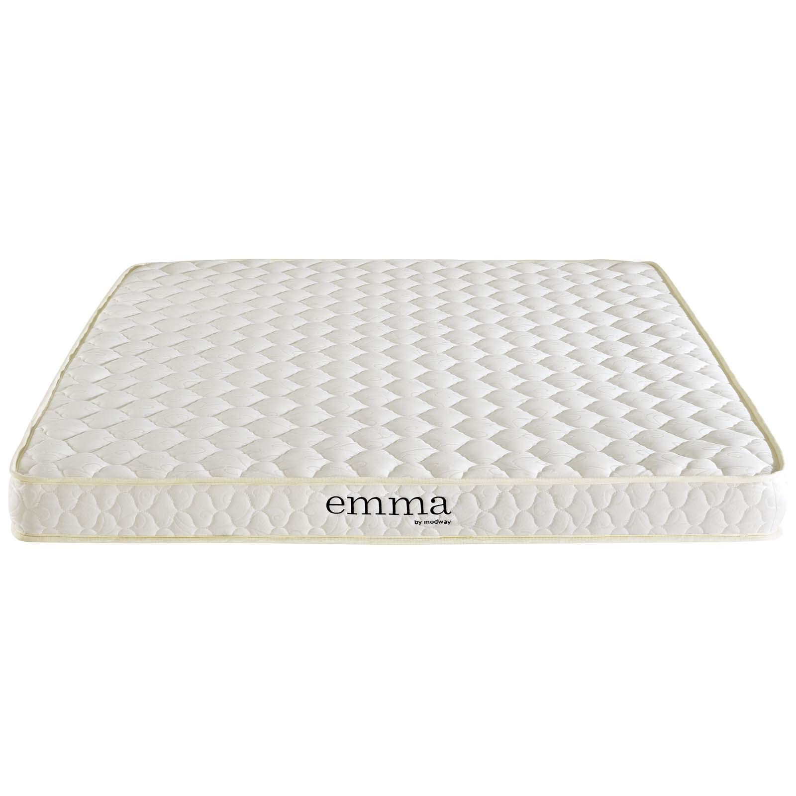 Modern Contemporary Urban Design Twin Size 6-inch Mattress - Breathable Fabric, White - Perfect for Small Bedrooms, Guest Rooms & Dorm Rooms