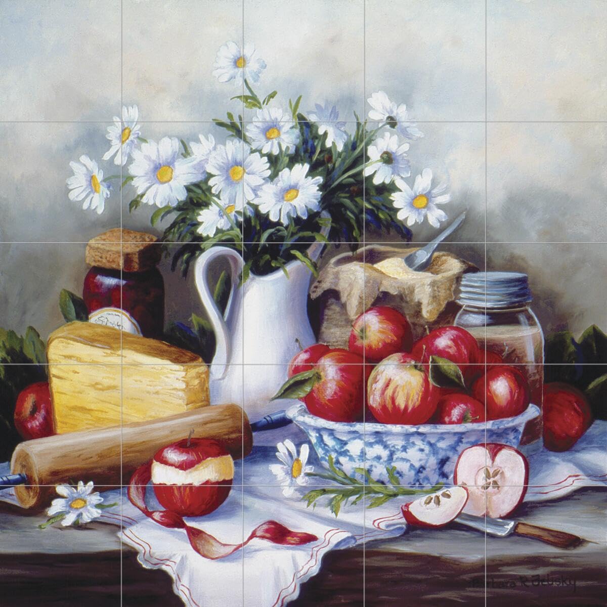 Ceramic Backsplash Tile Mural - Summer Still Life by Barbara Felisky - Handmade Kitchen Wall Decor for Modern & Farmhouse Style Homes