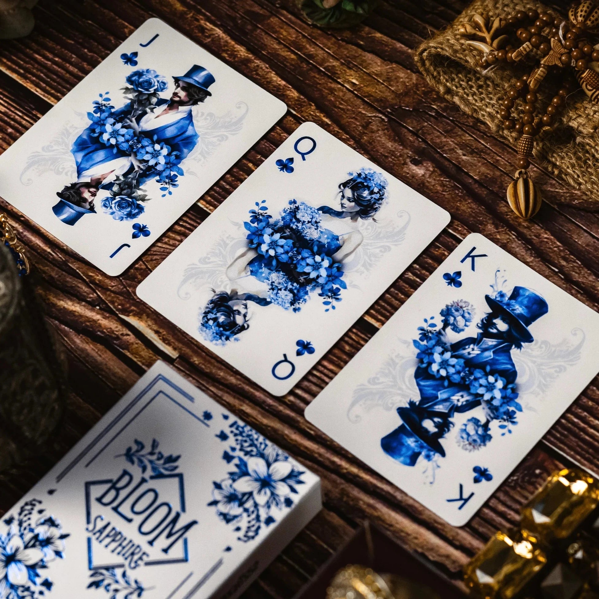Bloom Sapphire Playing Cards - Premium Blue Deck for Poker, Magic Tricks & Card Games | Ideal for Casino Nights, Poker Parties & Cardistry Performances