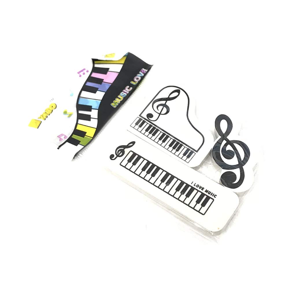 3-Piece Musical Piano Notes Rubber Pencil Eraser Set - Fun School & Office Supplies for Students, Kids Gifts - Perfect for Homework, Art Projects & Music Lovers