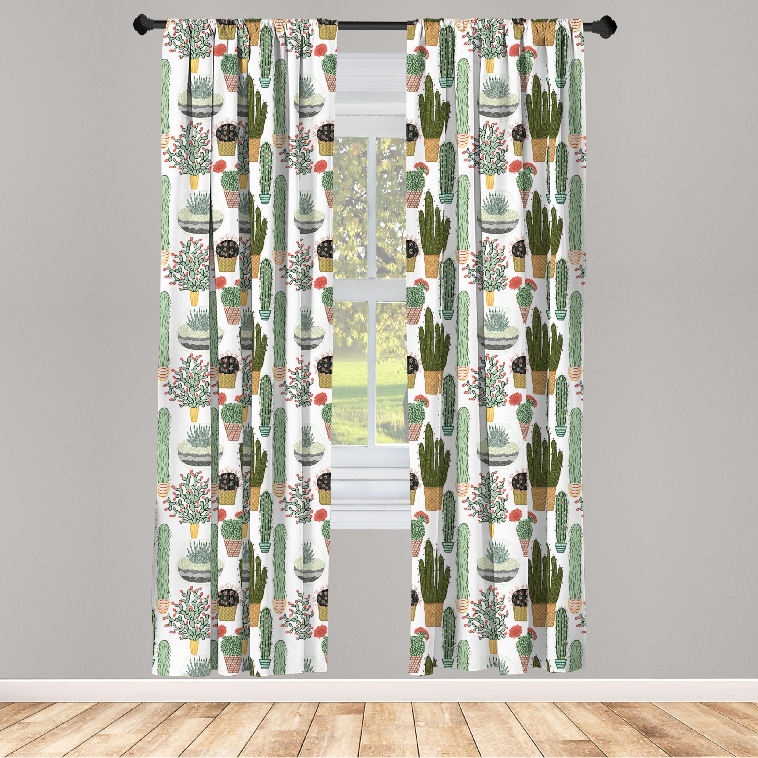 Ambesonne Cactus Window Curtains 28