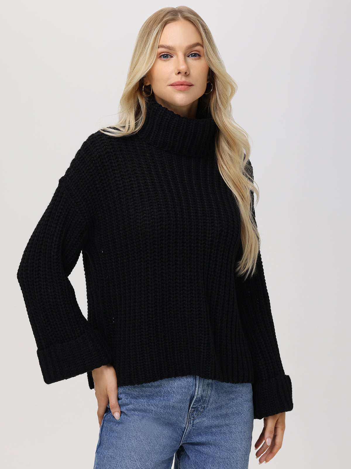 Vida Women's Turtleneck Sweater Pullover - Soft Knit Winter Warm Long Sleeve Top for Casual Outfits, Office Wear & Holiday Fashion