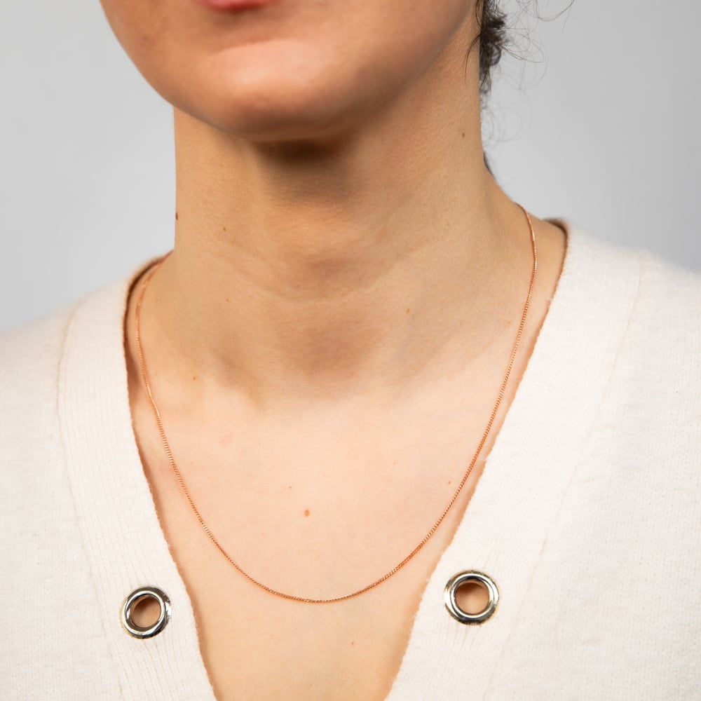 9ct Rose Gold Solid 31 Gauge Curb Chain 51cm - Elegant Jewelry for Women, Perfect for Layering, Gift Giving & Everyday Wear