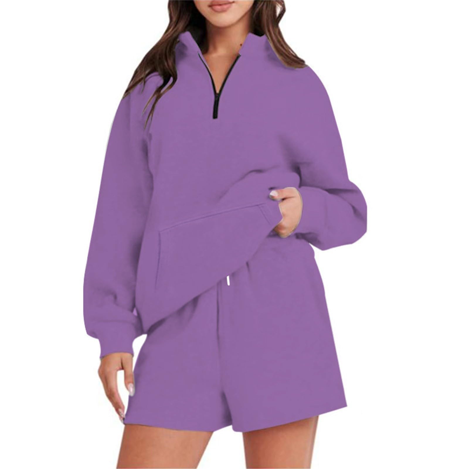 LCMTWX Women's 2-Piece Sweat Suit Set - Cute 2000s Workout Outfit with Tummy Control Leggings & 3-Pack Workout Shorts | Gym, Yoga, Running & Lounge Wear | Women's Activewear Sale