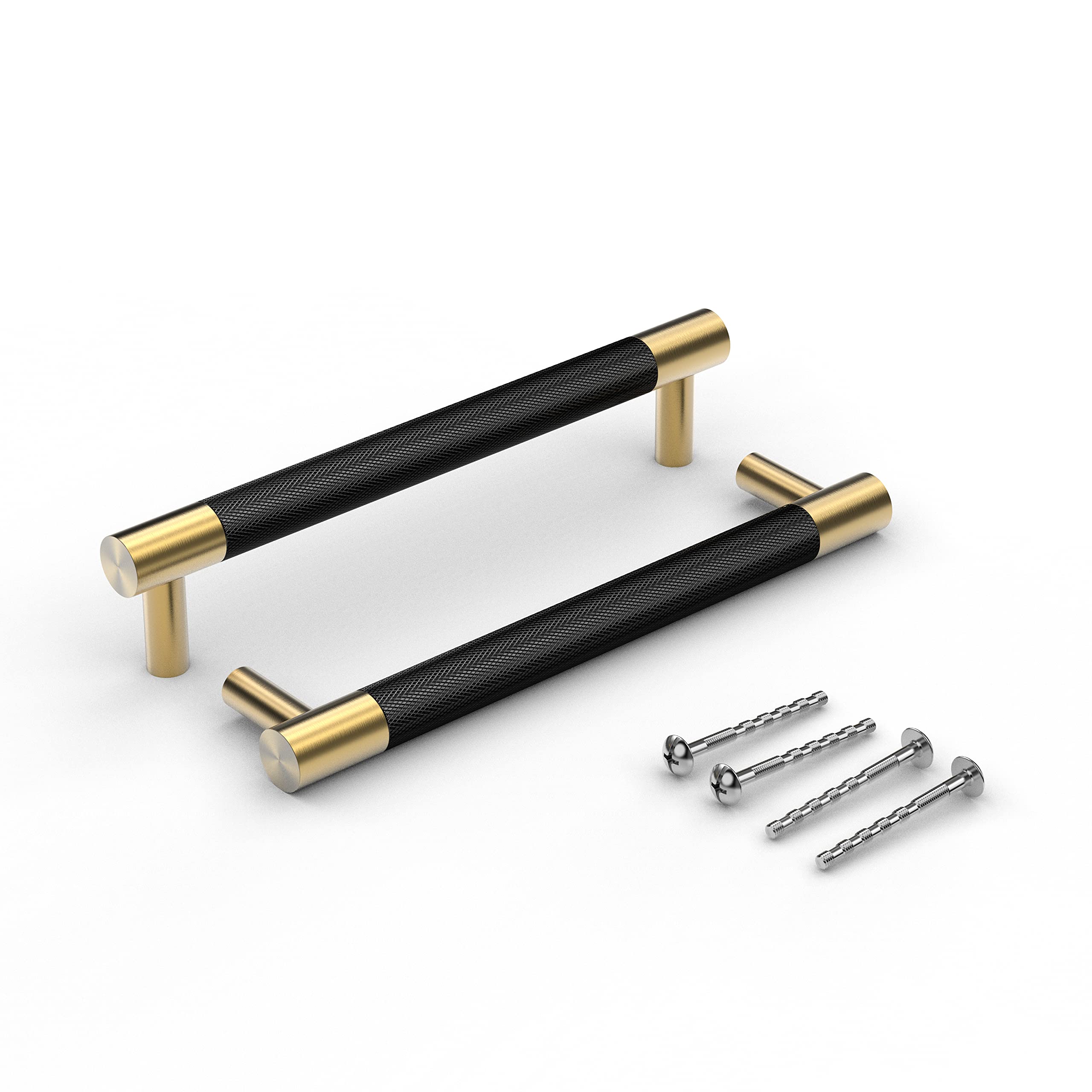10 Pack Brushed Satin Gold/Brass Cabinet Handles - 7.3
