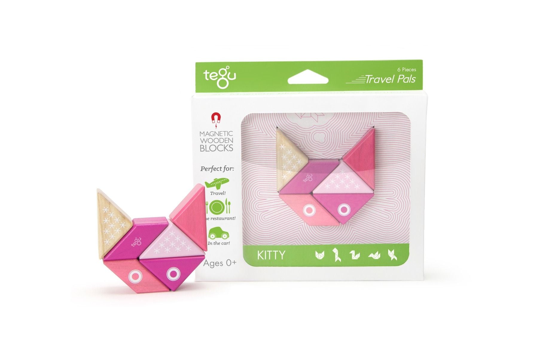 Tegu Magnetic Wooden Travel Pals - Portable Magnetic Building Blocks for Kids - Perfect for Road Trips, Airplane Travel & On-the-Go Play