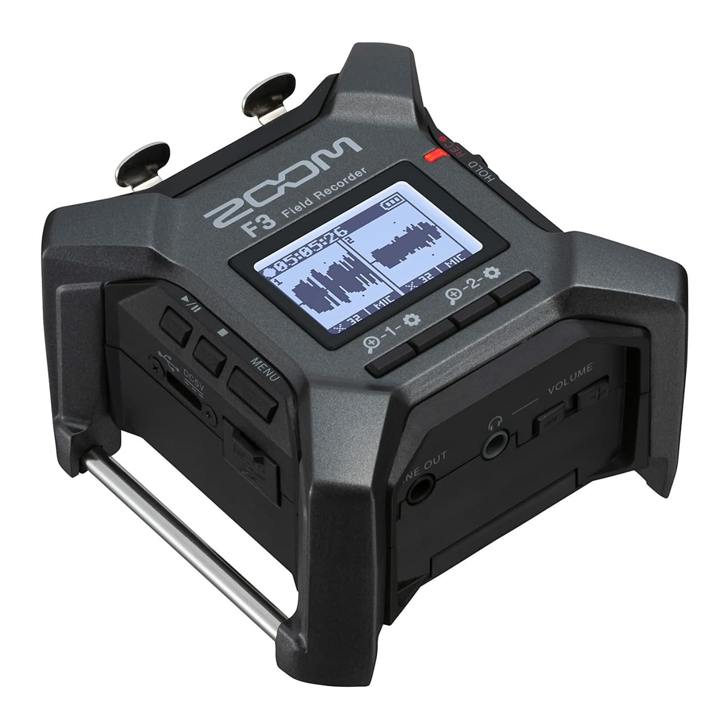 Zoom F3 32-bit Float Digital Multitrack Field Recorder Bundle with Studio Headphones, 128GB microSDXC Card & 2 XLR Cables - Professional Audio Recording for Podcasts, Music Production & Field Interviews (5-Piece Kit)