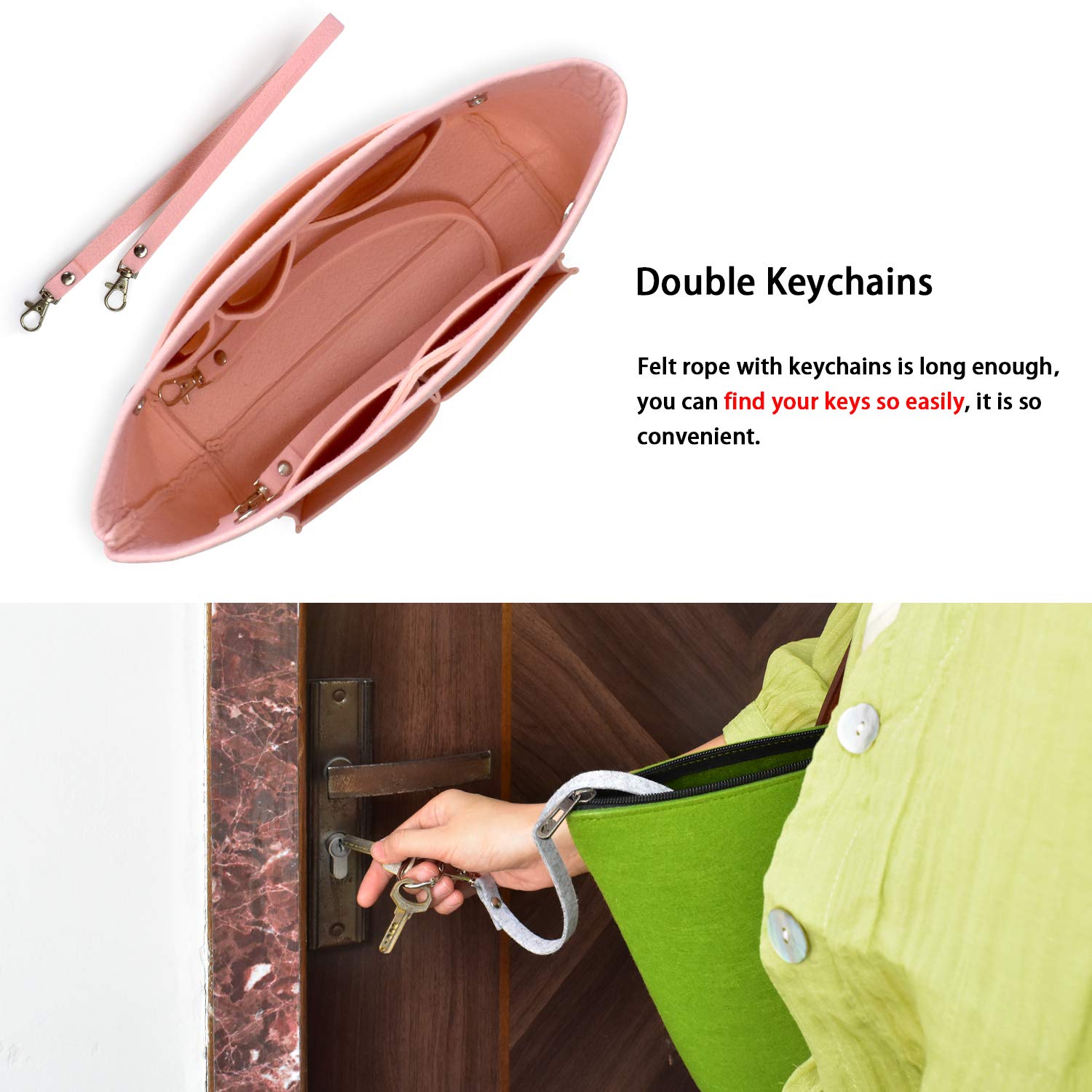 VANCORE Felt Insert Handbag Organizer - Purse Organizer for Travel & Everyday Use - Perfect for Tote Bags, Shoulder Bags & Carry-On Luggage
