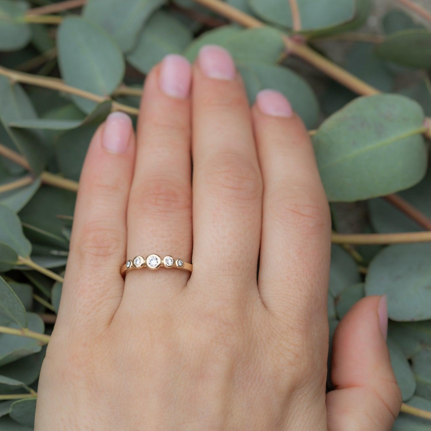14K Gold Diamond Ring for Women - Elegant Betty Ring for Engagement, Wedding & Everyday Wear
