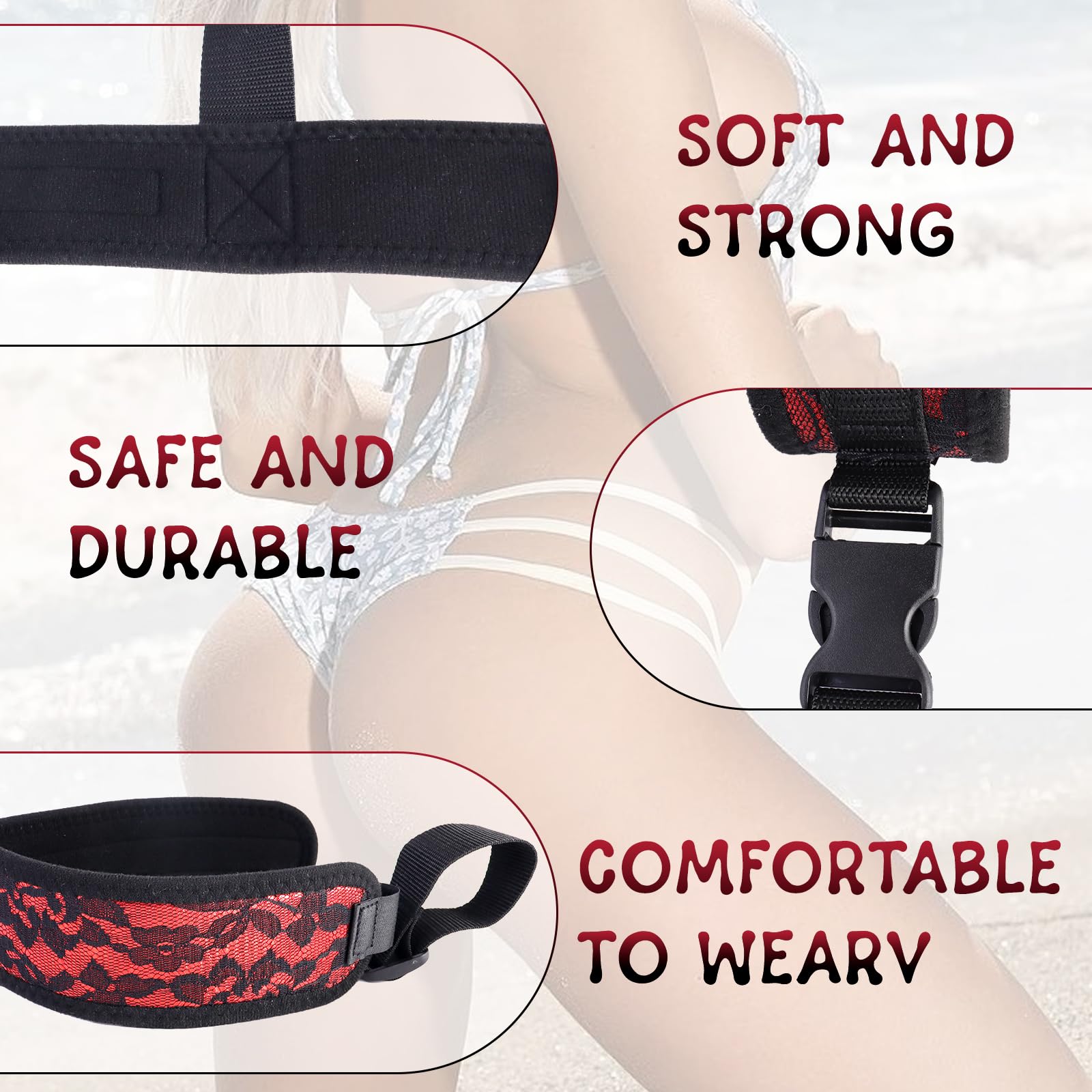 BDSM Bondage Set - Adjustable Handcuffs & Collar for Couples Play