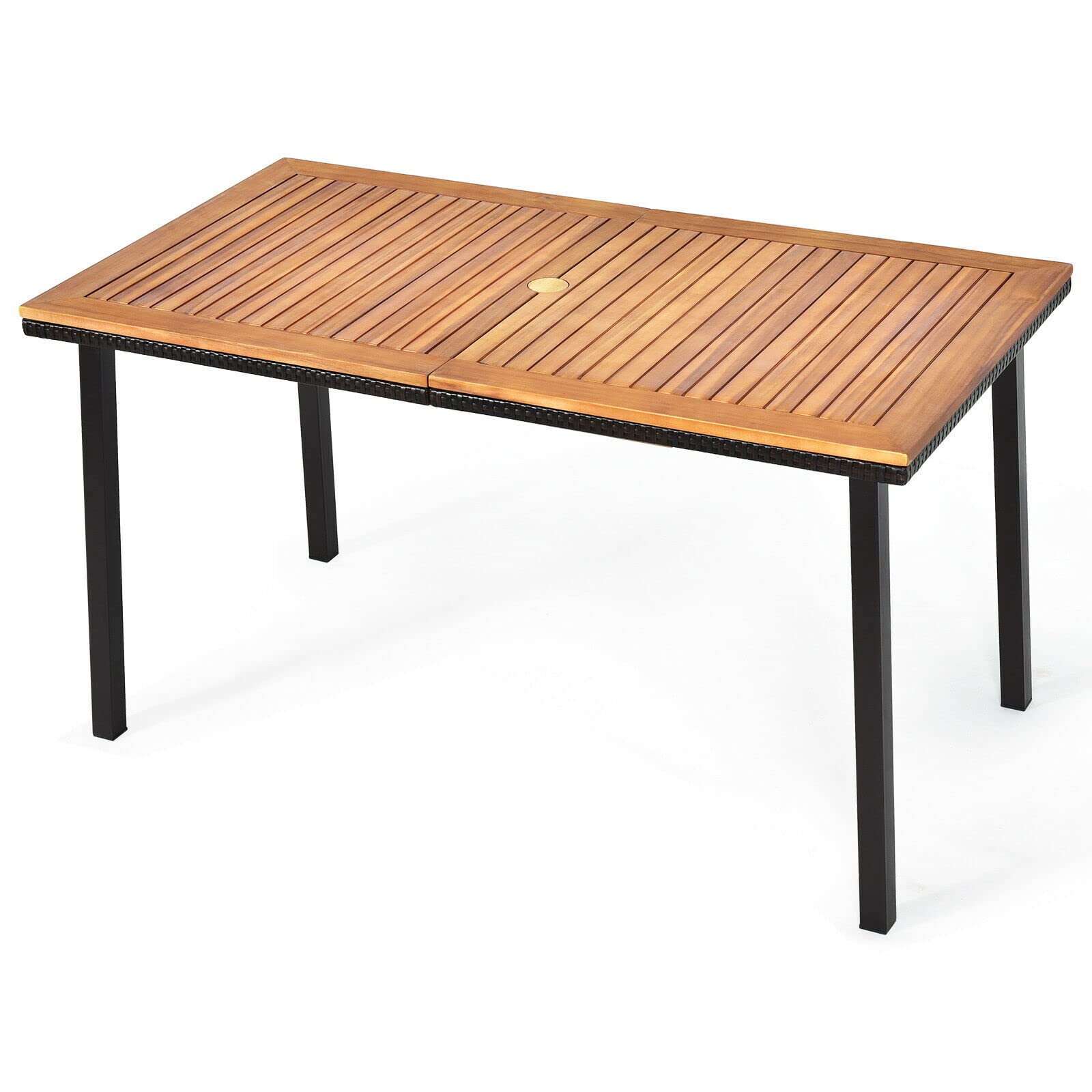 Acacia Wood Patio Dining Table with 2