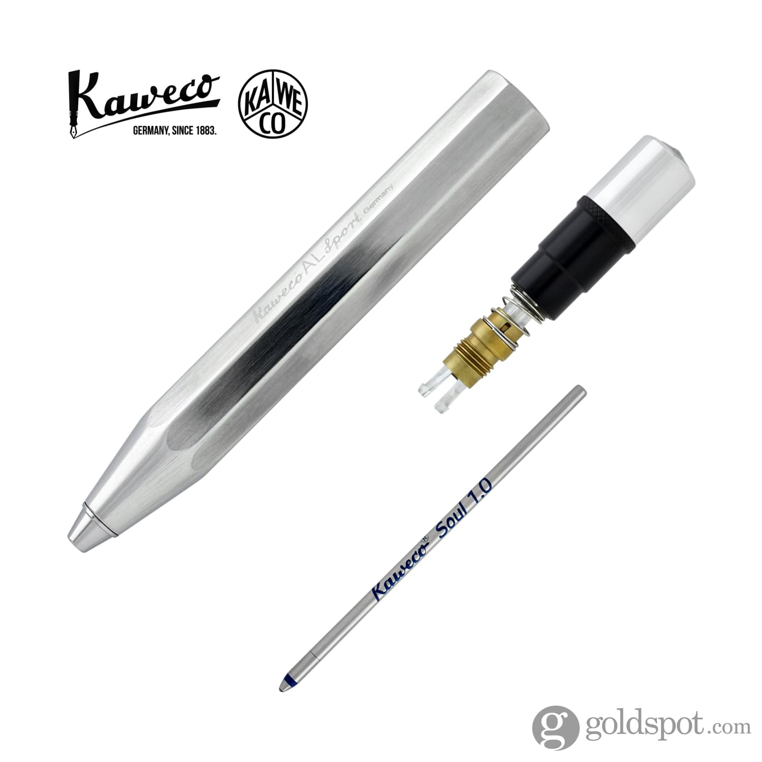 Kaweco AL Sport Ballpoint Pen - Raw Aluminum Finish | Premium Lightweight Aluminum Pen for Everyday Carry, Office & Travel Writing
