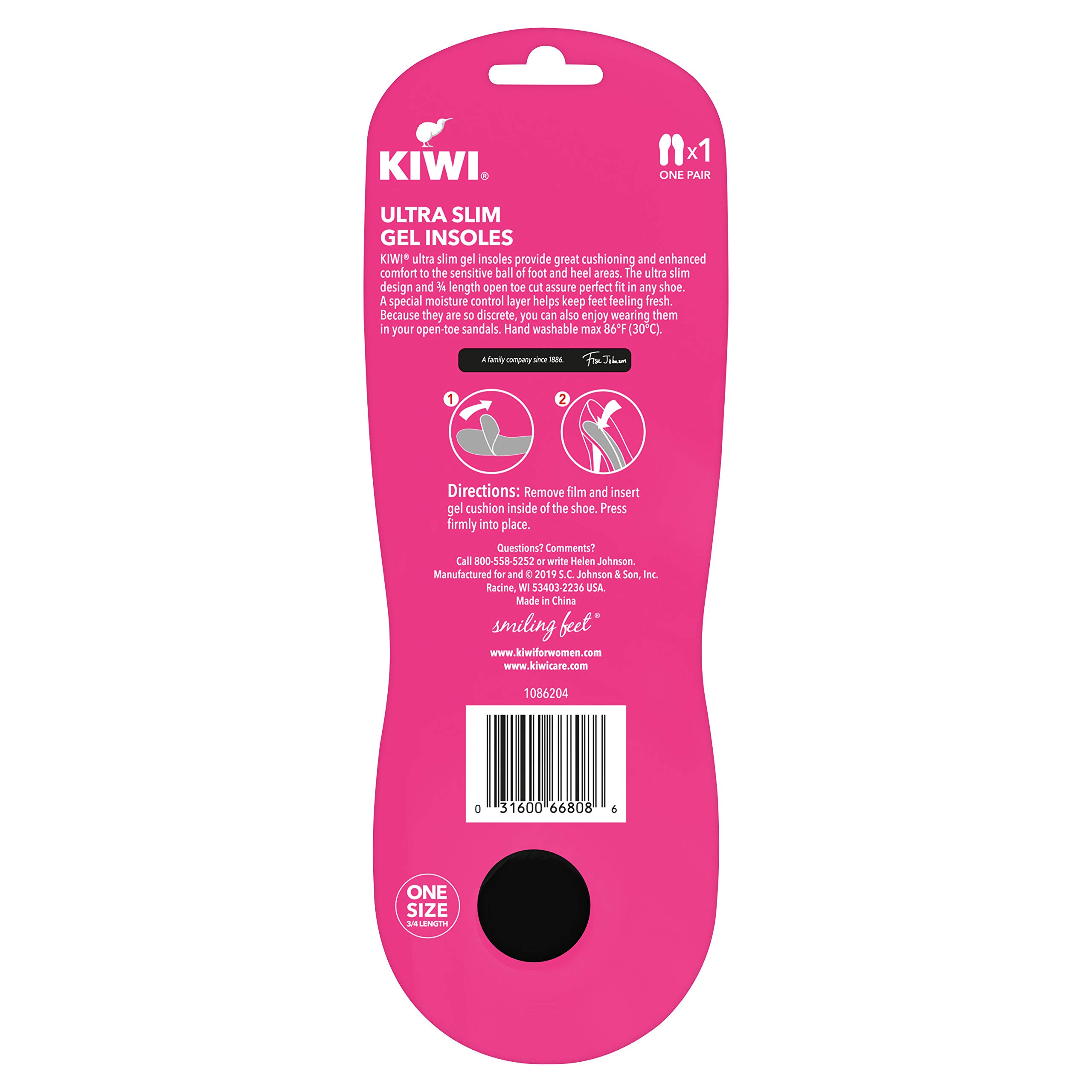 KIWI Ultra Slim Shoe Insoles for Women - All Day Comfort & Shock Absorption - Perfect for Running, Walking & Work Shoes