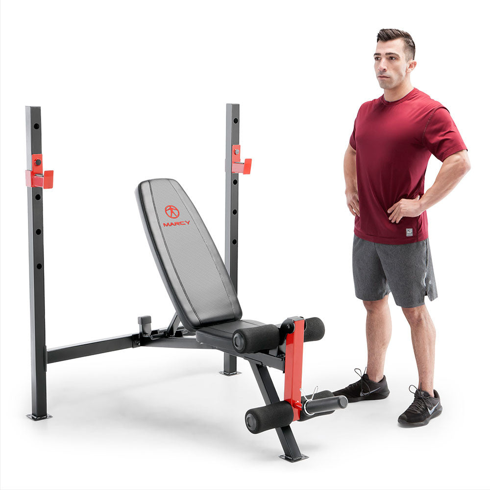 Marcy Adjustable Olympic Weight Bench MWB 4811 - Heavy Duty Home Gym Equipment for Strength Training & Bodybuilding - Perfect for Home Workouts & Fitness Enthusiasts