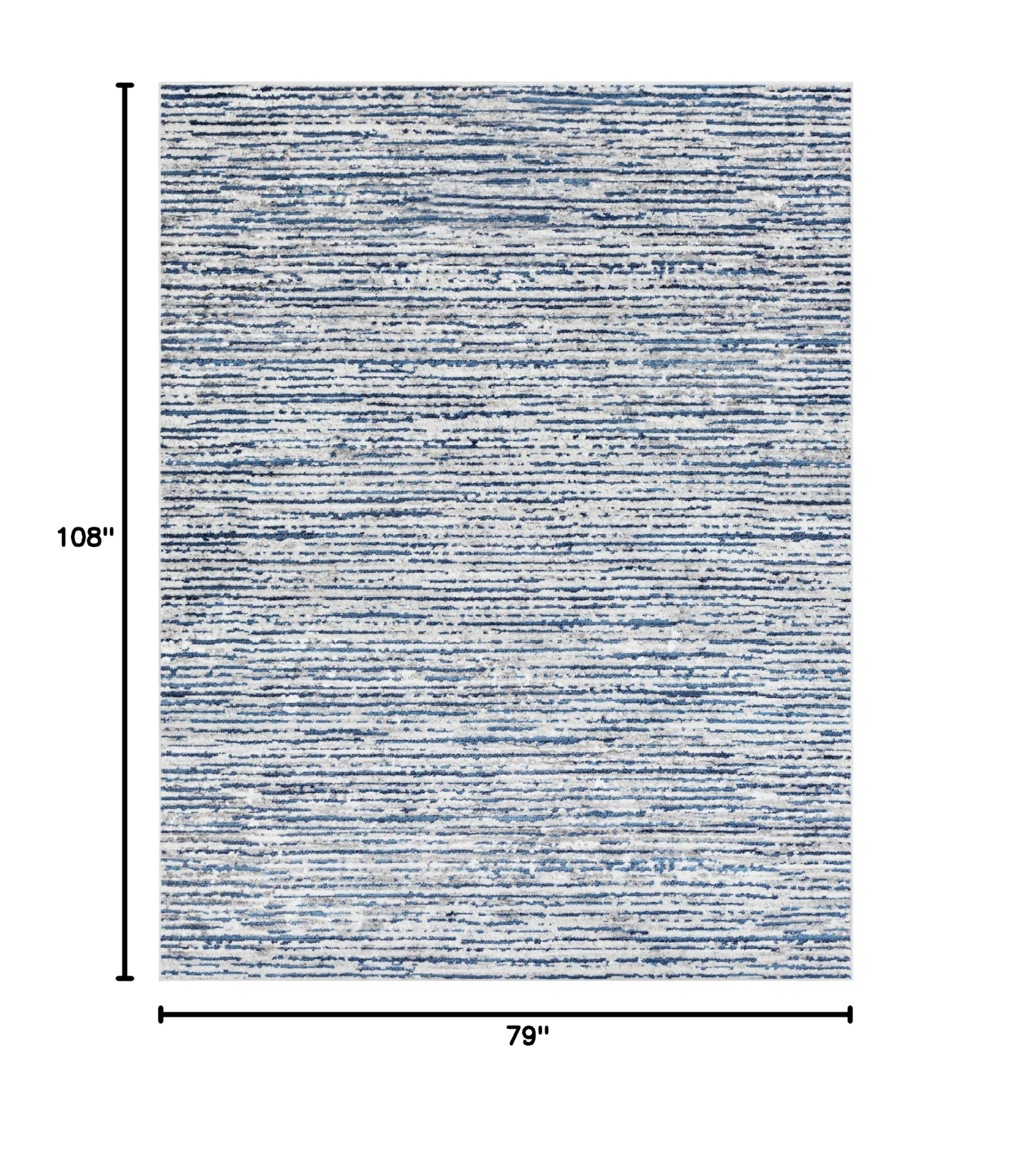 Mark&Day Delisle Modern Navy Blue & White 6x9 Area Rug - Soft Non-Slip Living Room Carpet, Bedroom Rug, Kitchen Floor Mat (6'7