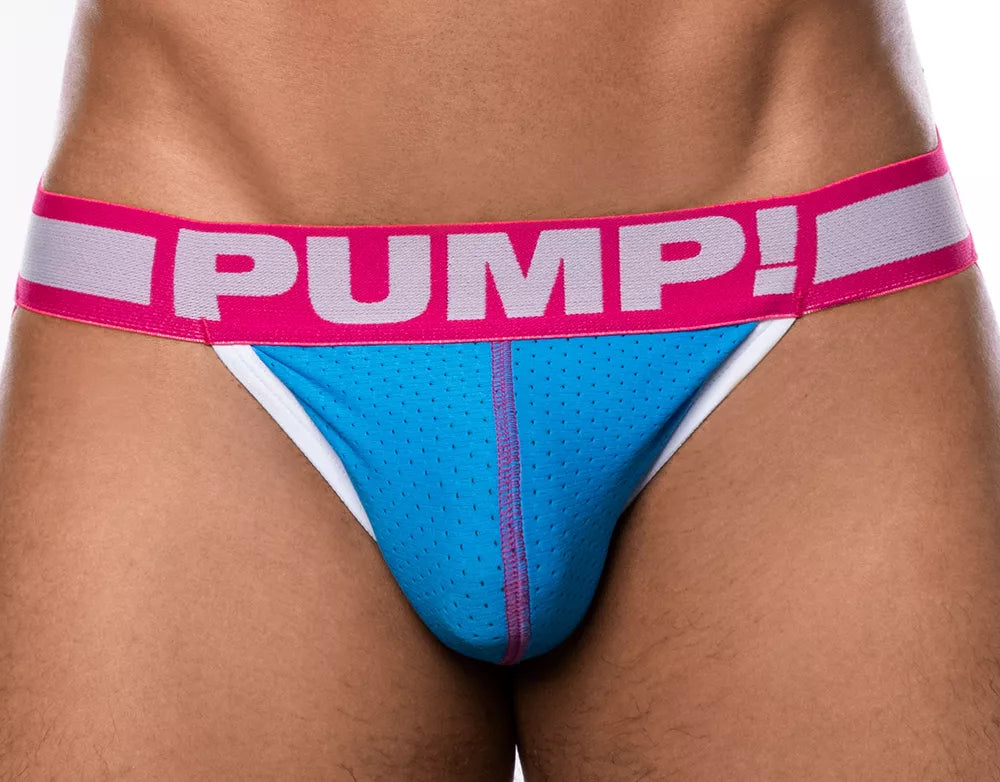 Sugar Rush Blue Mesh Jockstrap - Breathable & Comfortable PUMP! Underwear for Men - Perfect for Gym, Workout & Sports Activities