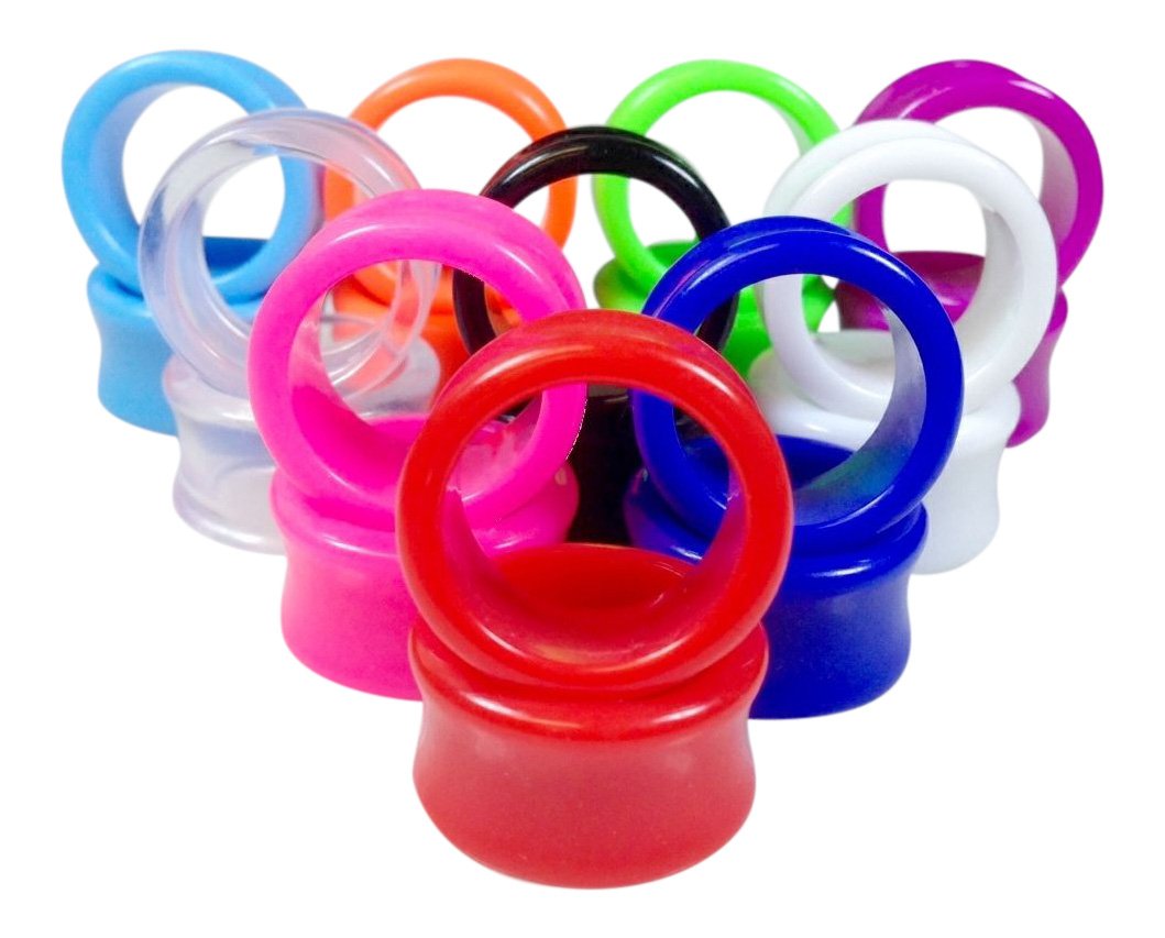 10-Pack Solid Color Acrylic Ear Tunnels Plugs Gauges - Stretching Jewelry for 30mm Size - Perfect for Body Modification, Punk Fashion & Alternative Style