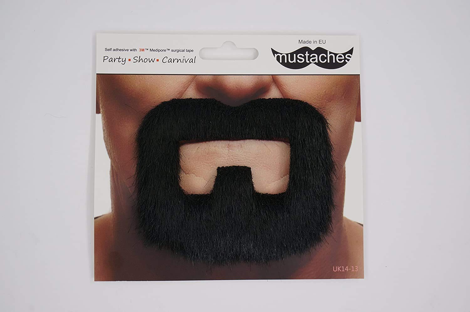 Self-Adhesive Fake Mustache & Beard - Novelty Costume Facial Hair for Adults - Realistic Brown Inmate Look - Perfect for Halloween, Cosplay & Themed Parties