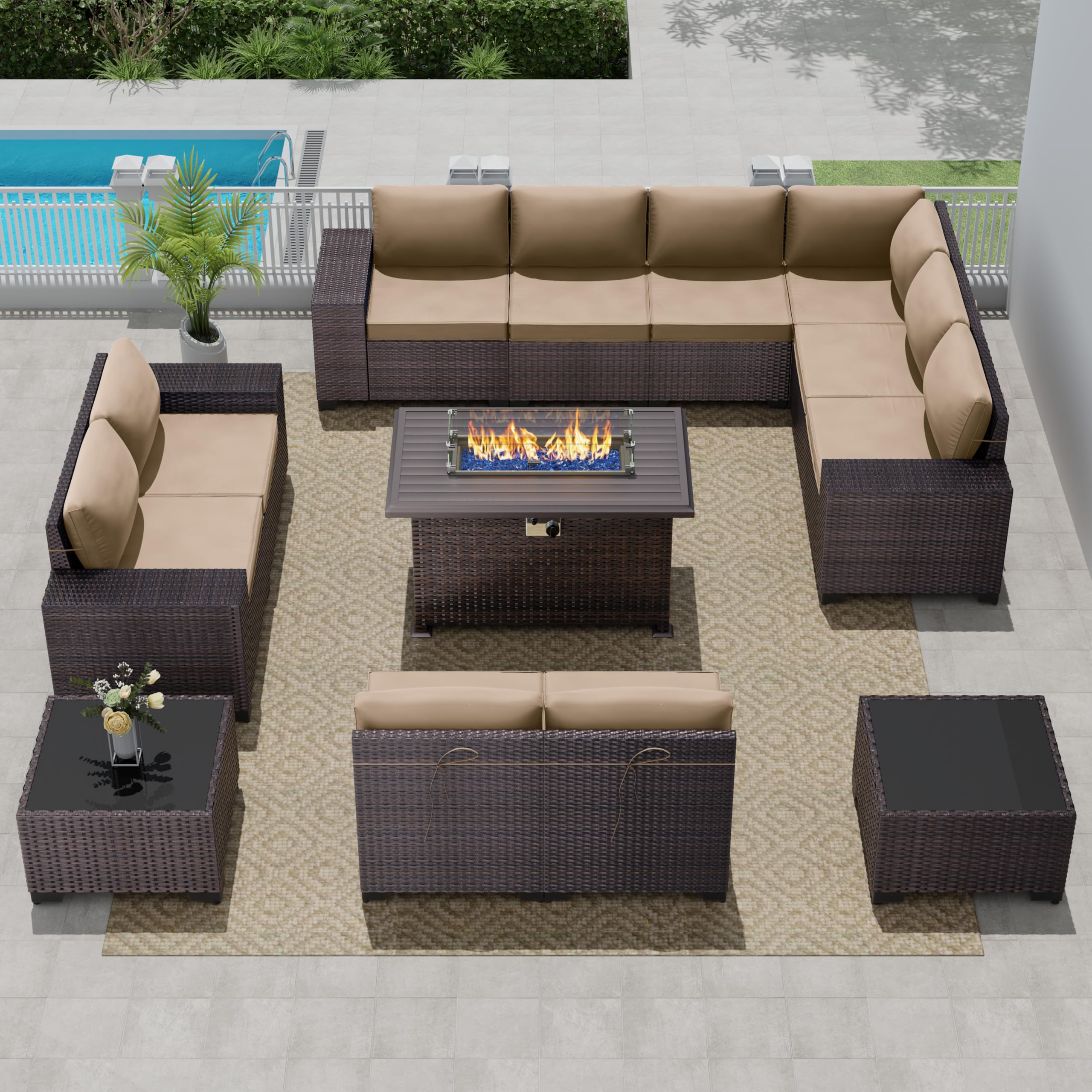 13-Piece Outdoor Patio Furniture Set with 43