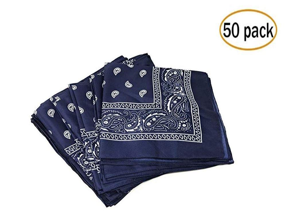 50 Pack Western Style Bandanas - Bulk Cowboy Bandanas for Men, Women & Kids - Perfect for Rodeos, Parties, Festivals & Outdoor Events