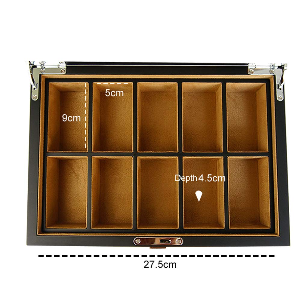 Premium Wooden Watch Case Display Organizer - 30cm(L) × 22cm(W) × 13.5cm(H) Multi-Compartment Jewelry Storage Box with Watch Cushions - Perfect for Watch Collectors, Jewelry Organization & Gift Presentation