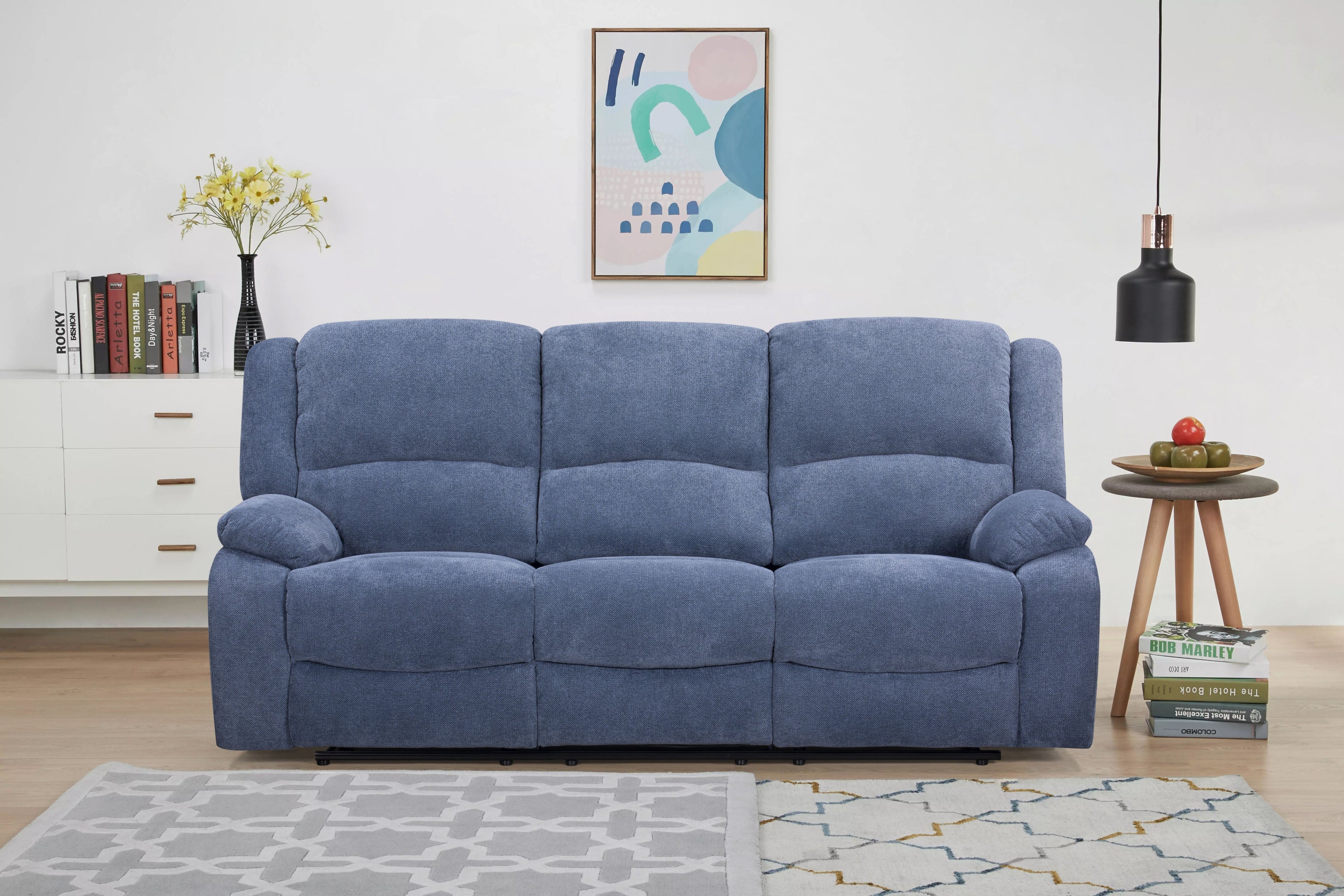 Roundhill Furniture Blitz Transitional Manual Reclining Sofa - Comfortable Living Room Couch for Small Spaces, Apartment & Home Theater Seating