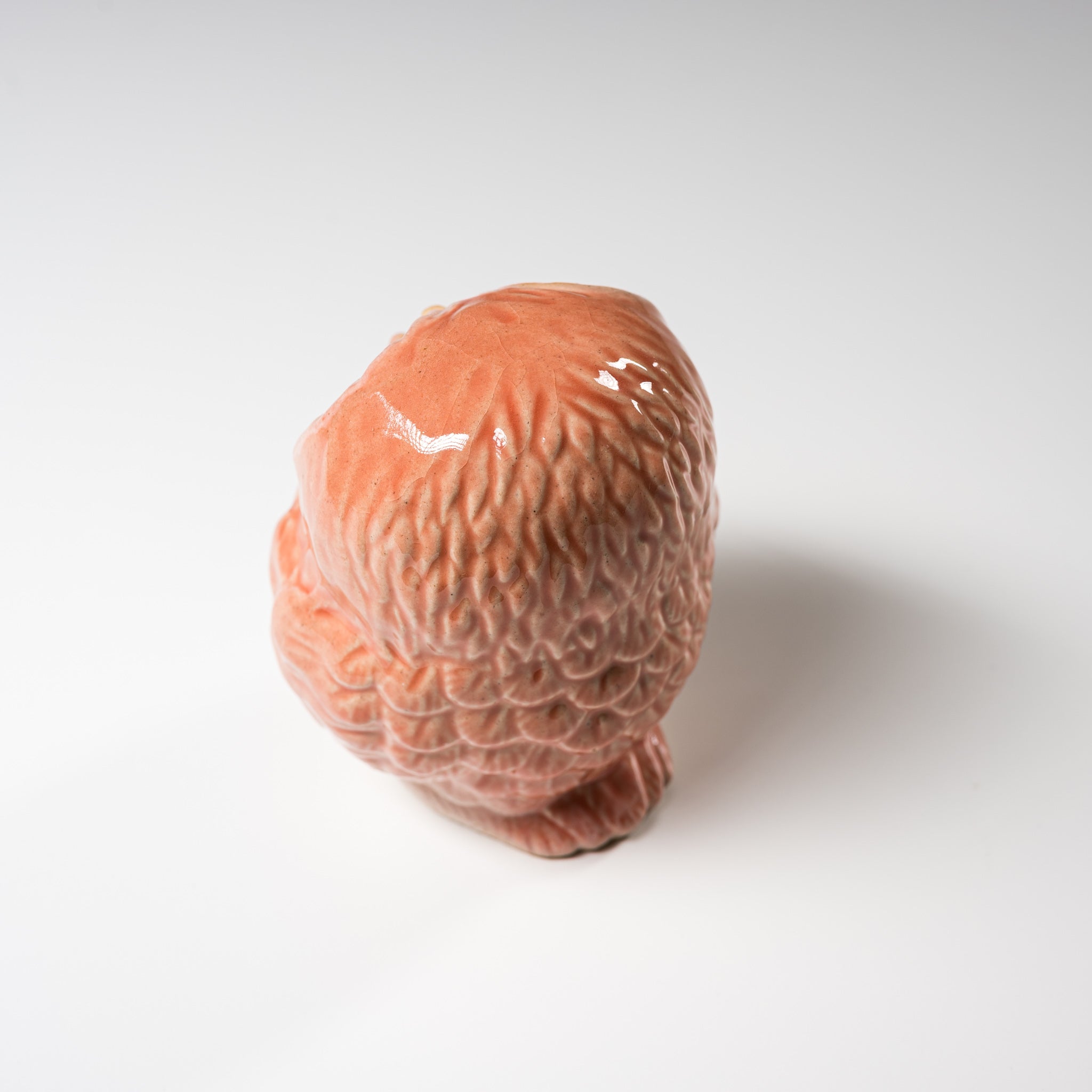 Shigaraki Ware Lucky Owl Ornament - 12cm Cute Pink Ceramic Figurine | Japanese Traditional Pottery Home Decor for Shelf, Office Desk & Gift Giving
