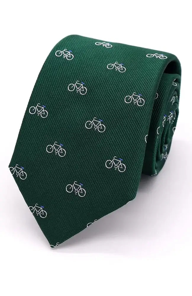 LA Smith Country & Hobby Bicycle Silk Ties for Men - Elegant Handmade Neckties for Cycling Enthusiasts - Perfect for Weddings, Business Meetings & Cycling Events