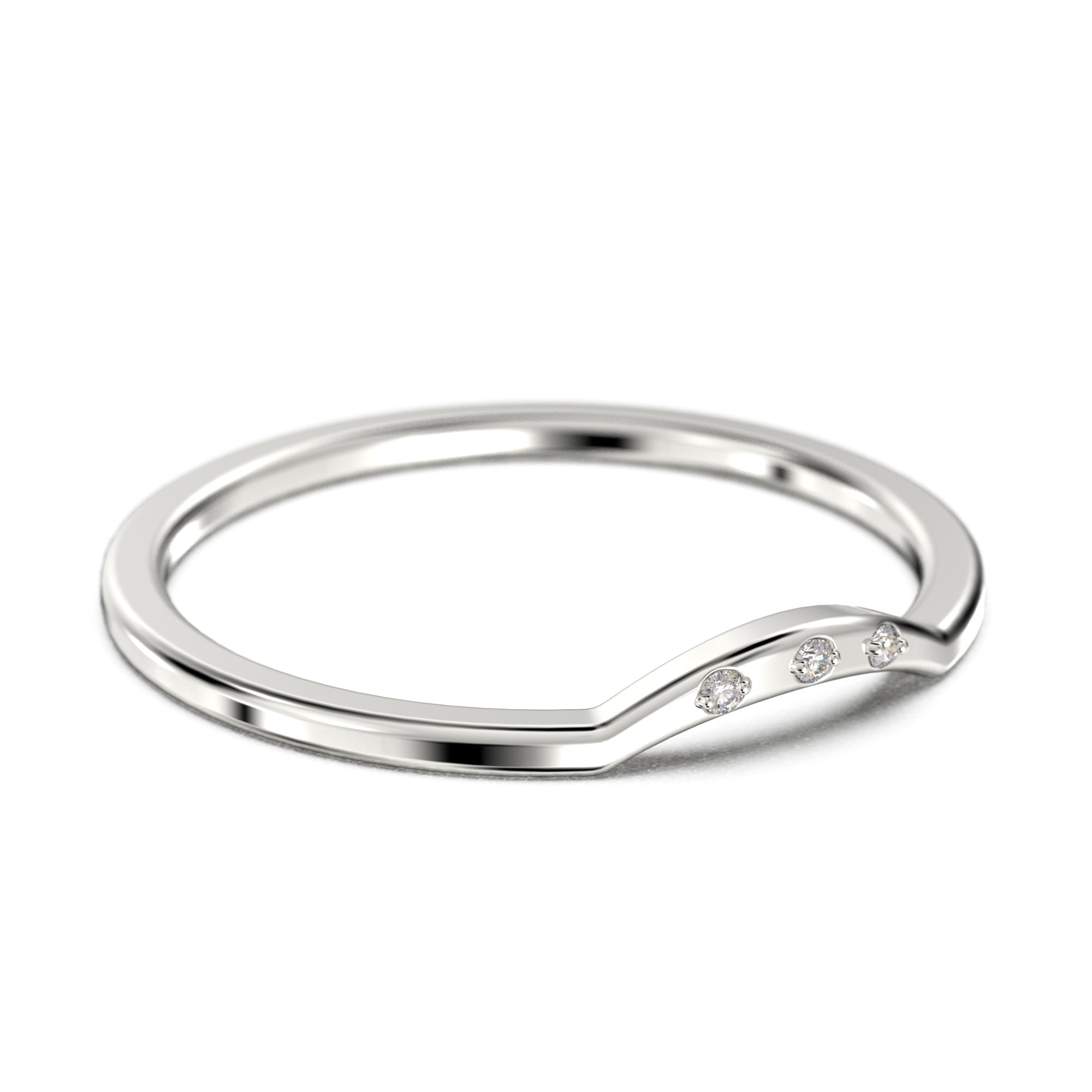 10K/14K/18K Solid Gold Curved Wedding Band with Round Cut Moissanite Diamond - Anniversary, Engagement & Wedding Ring for Women & Men - Perfect for Proposals, Vows Renewal & Special Occasions