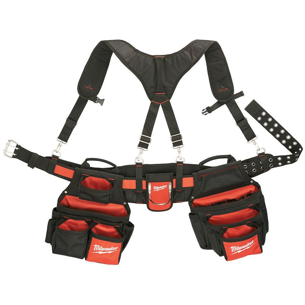 Milwaukee 48-22-8120 Heavy Duty Contractor Work Belt with Suspension Rig - Comfortable Tool Belt for Construction, Carpentry & Home Improvement Projects