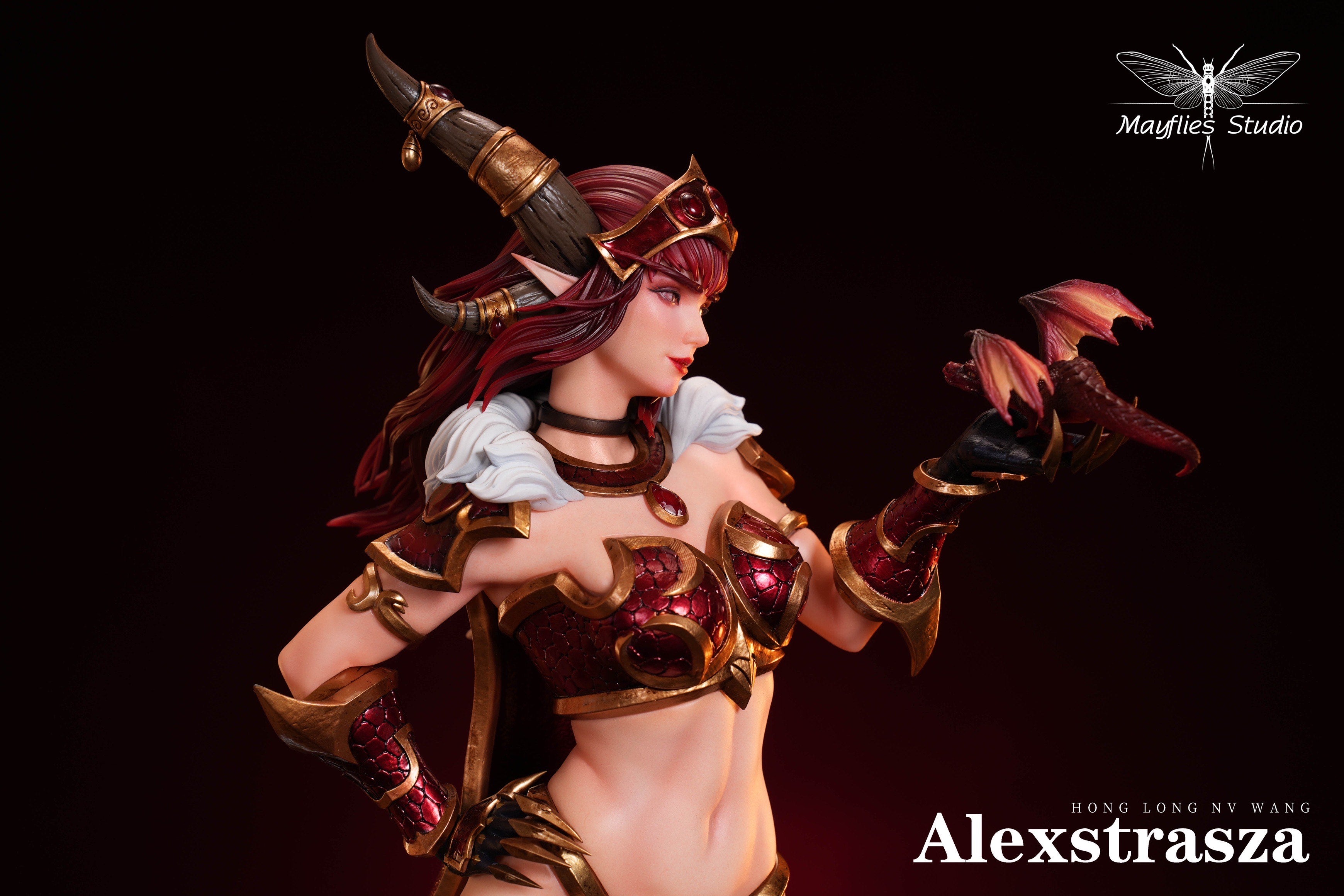 Mayflies Studio World of Warcraft Alexstrasza Statue - Dragon Queen Collectible Figure for WoW Fans | Perfect for Gaming Room Decor & Fantasy Collection Displays