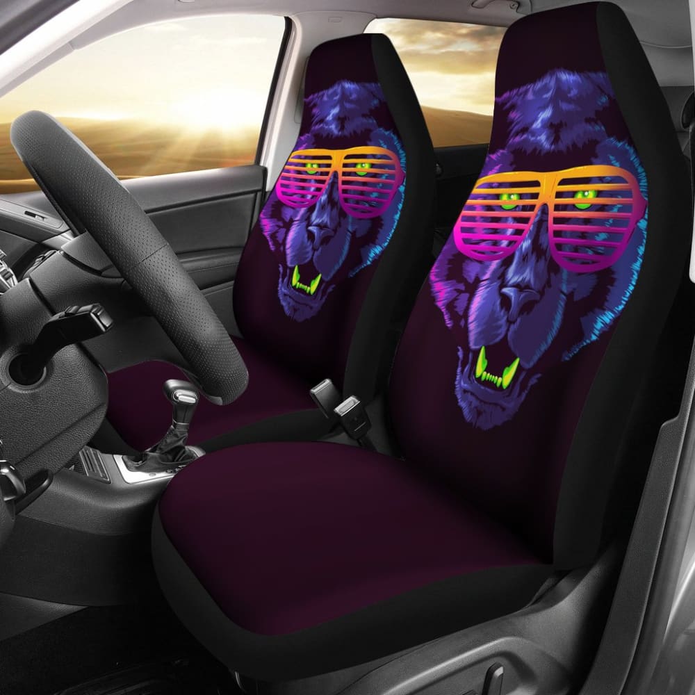 Stylish Badass Panther with Glasses Car Seat Covers 212601 - Perfect for Cars, Trucks & SUVs - Adds Personality & Protection to Your Vehicle Interior