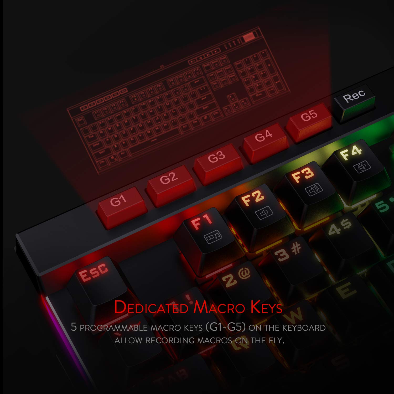 Redragon K580 VATA RGB Backlit Mechanical Gaming Keyboard & M656 Gainer Wireless Gaming Mouse Combo - Perfect for PC, Mac, PS4, Xbox Gaming & Office Work
