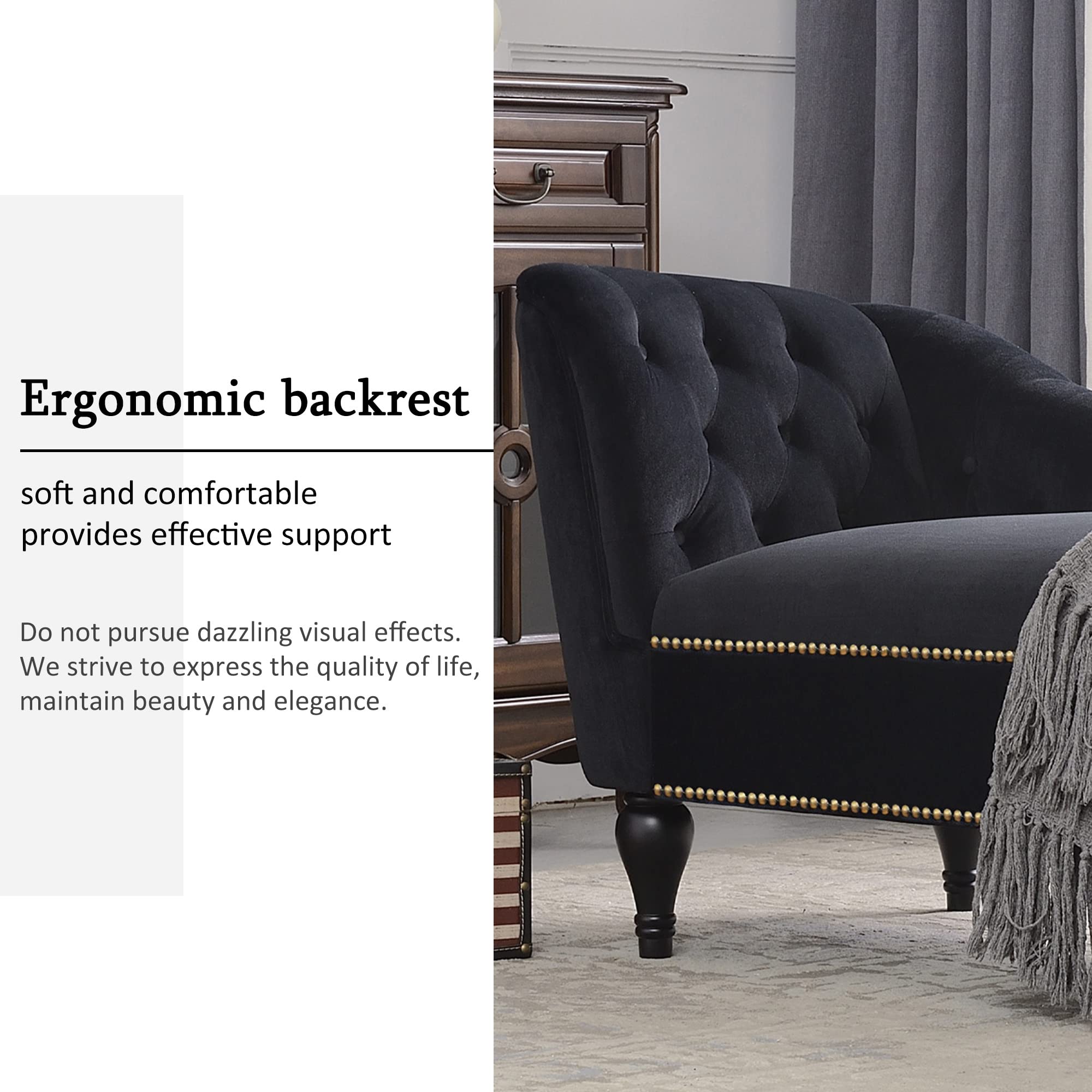 Luxury Velvet Chaise Lounge Sofa - 58