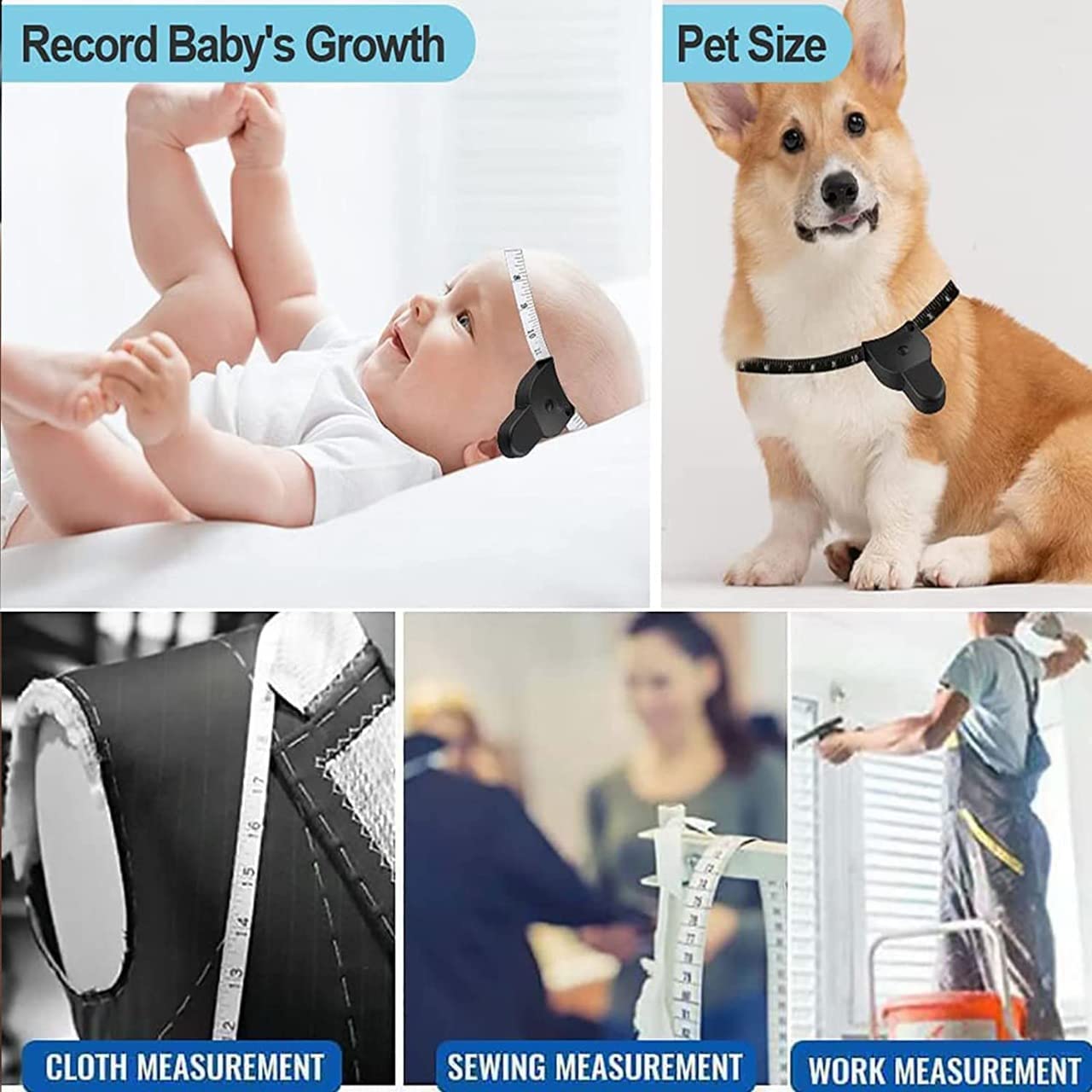 NIVEDITA 60 Inch (150cm) Retractable Body Measuring Tape with Lock Pin & Push Button - Self-Tightening Waist Measurement Tool for Fitness, Weight Loss & Tailoring - Perfect for Home Gym, Sewing & Health Tracking
