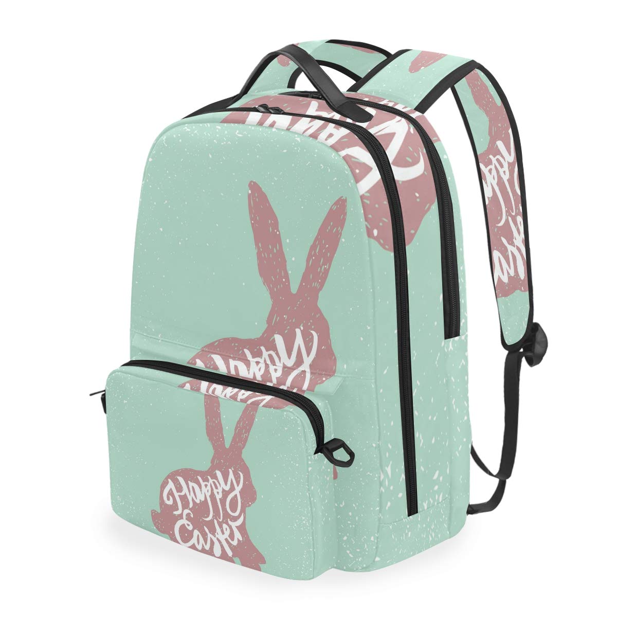 Cute Cartoon Rabbit Animal Print Twill Backpack - Convertible to Shoulder Bag & Messenger Bag for School, Travel, Teens, Adults, Girls & Boys | Perfect for Daily Use, Outdoor Adventures & Fashion Accessories