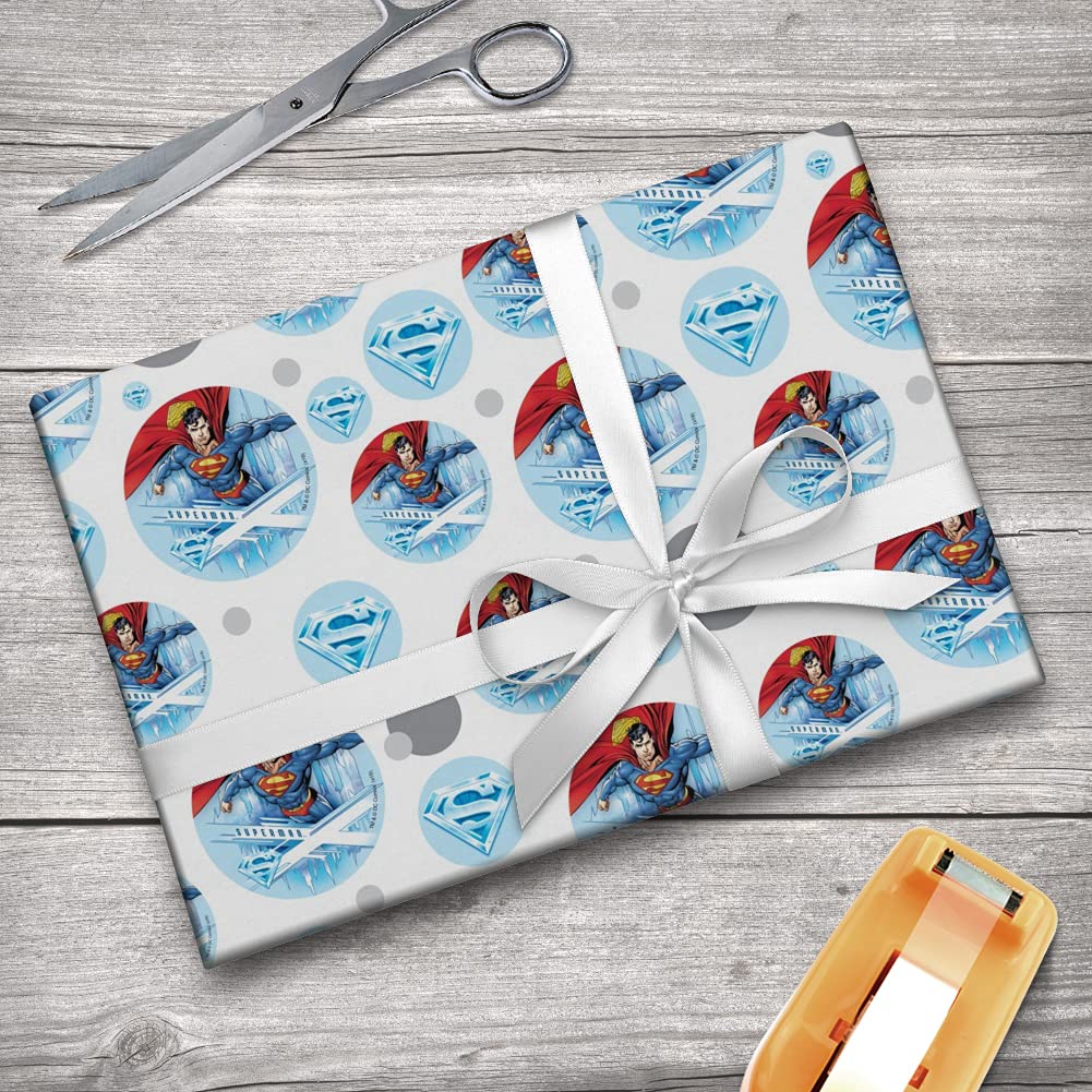 Superman Solitude Gift Wrap Wrapping Paper Roll - Premium Superhero Themed Wrapping Paper for Birthdays, Holidays & Special Occasions