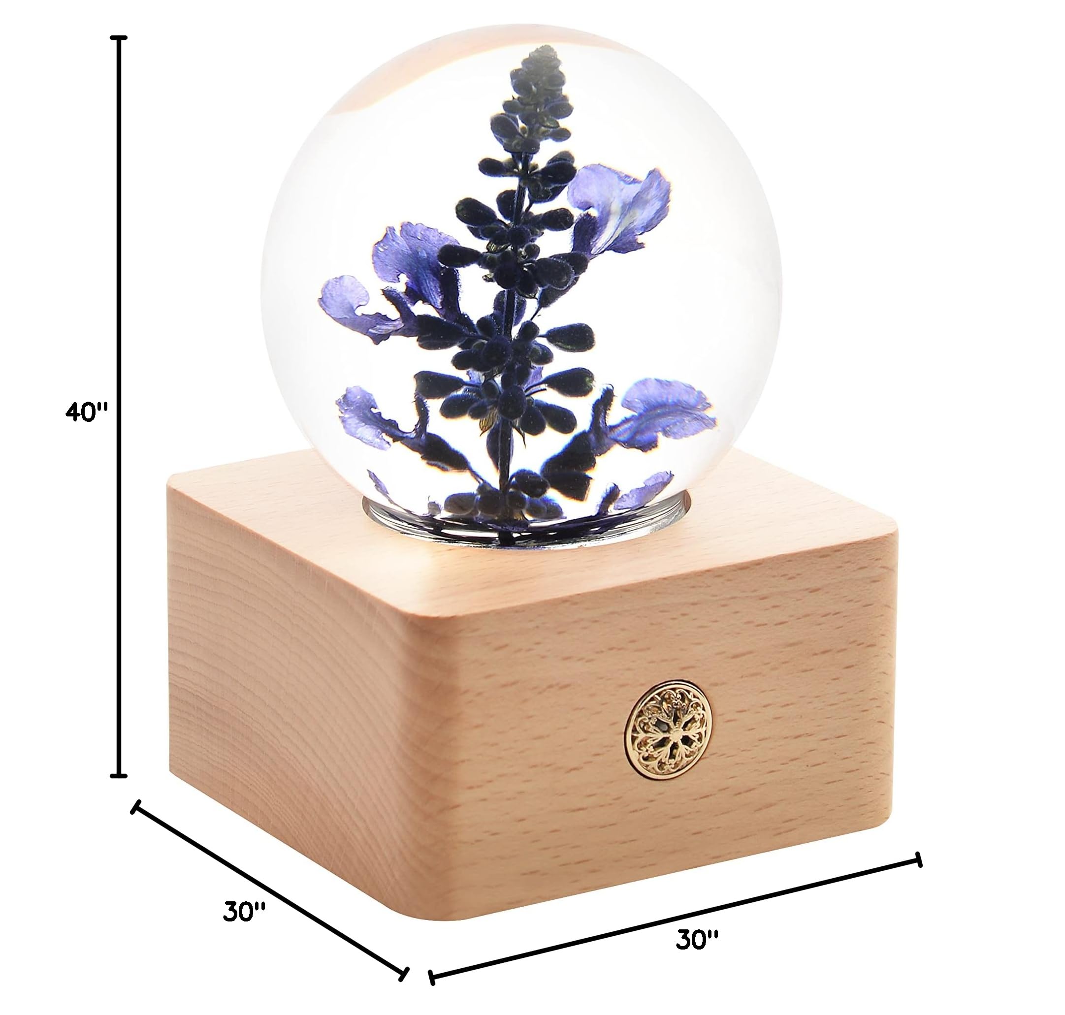 Forever Lavender Flowers in 3D Crystal Ball - Elegant Gift for Women, Girlfriend, Wife, Mom | Birthday, Anniversary, Wedding Present | Home Decor for Living Room, Bedroom, Office
