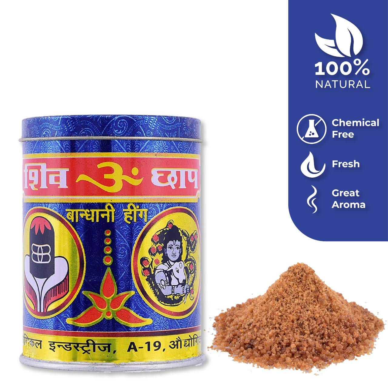 Shivom Brand Hathras Compound (Bandhani) Hing Powder - 100g | Agmark Certified | Garlic-Free & Onion-Free Asafoetida | Pure & Aromatic | Perfect for Cooking, Ayurvedic Remedies & Vegan Recipes