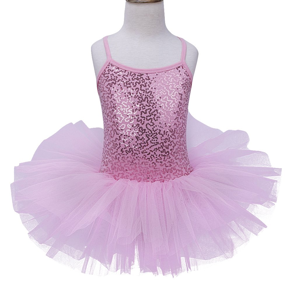 Yartina Girls Ballet Dance Leotard with Shiny Sequins & Tutu Skirt - Sparkly Gymnastics Costume for Kids Ballerinas - Perfect for Recitals, Performances & Dance Classes