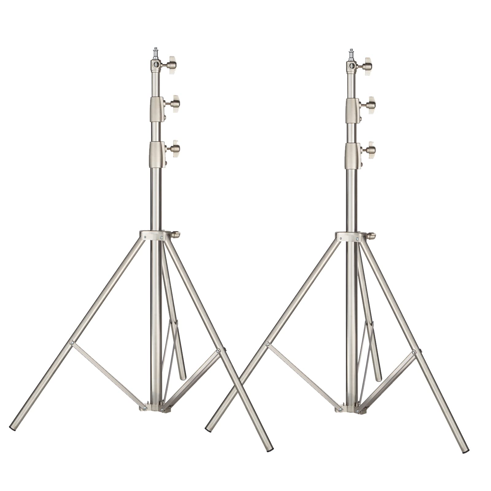 AMBITFUL 280cm/9FT Professional Studio Light Stand - Heavy Duty Stainless Steel Photography Stand for VR (HTC Vive), Video Shooting, Portrait & Product Photography (2 Pack) - Perfect for YouTube Studio, Live Streaming & Home Photography Setup