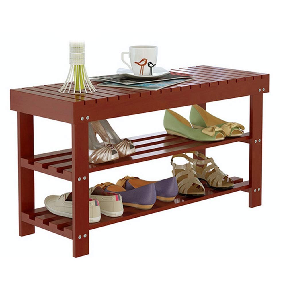3-Tier Wooden Shoe Rack Organizer - Free Standing Shoe Storage Shelf for Entryway, Hallway & Closet (Brown, 24x11x21 Inches) - Perfect for Small Spaces & Home Organization