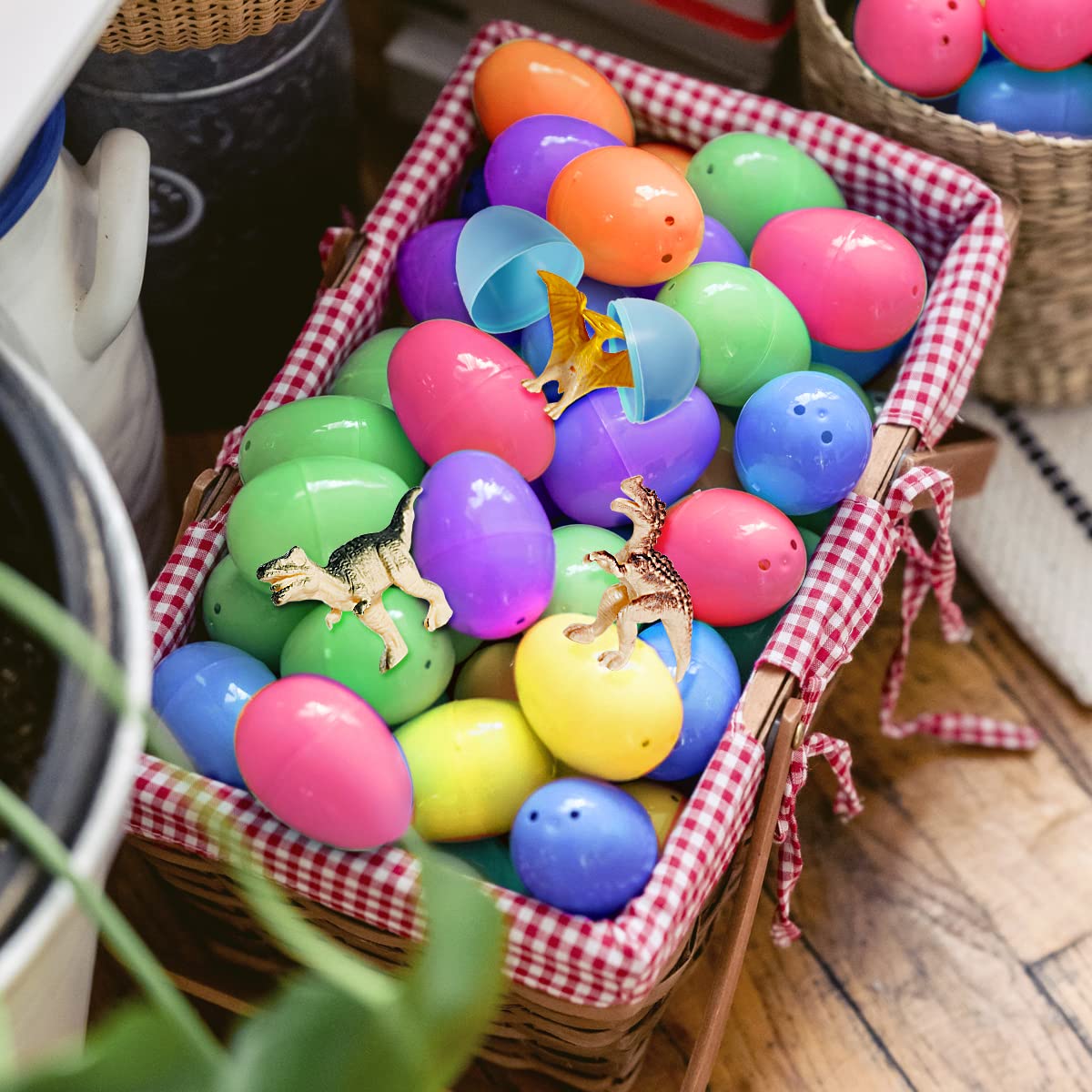 12 Pack Prefilled Easter Eggs with Mini Dinosaur Toys - Dinosaur Figures for Kids Easter Gifts, Egg Hunts, Basket Stuffers & Party Favors - Perfect for Easter Celebrations, Classroom Activities and Birthday Party Games