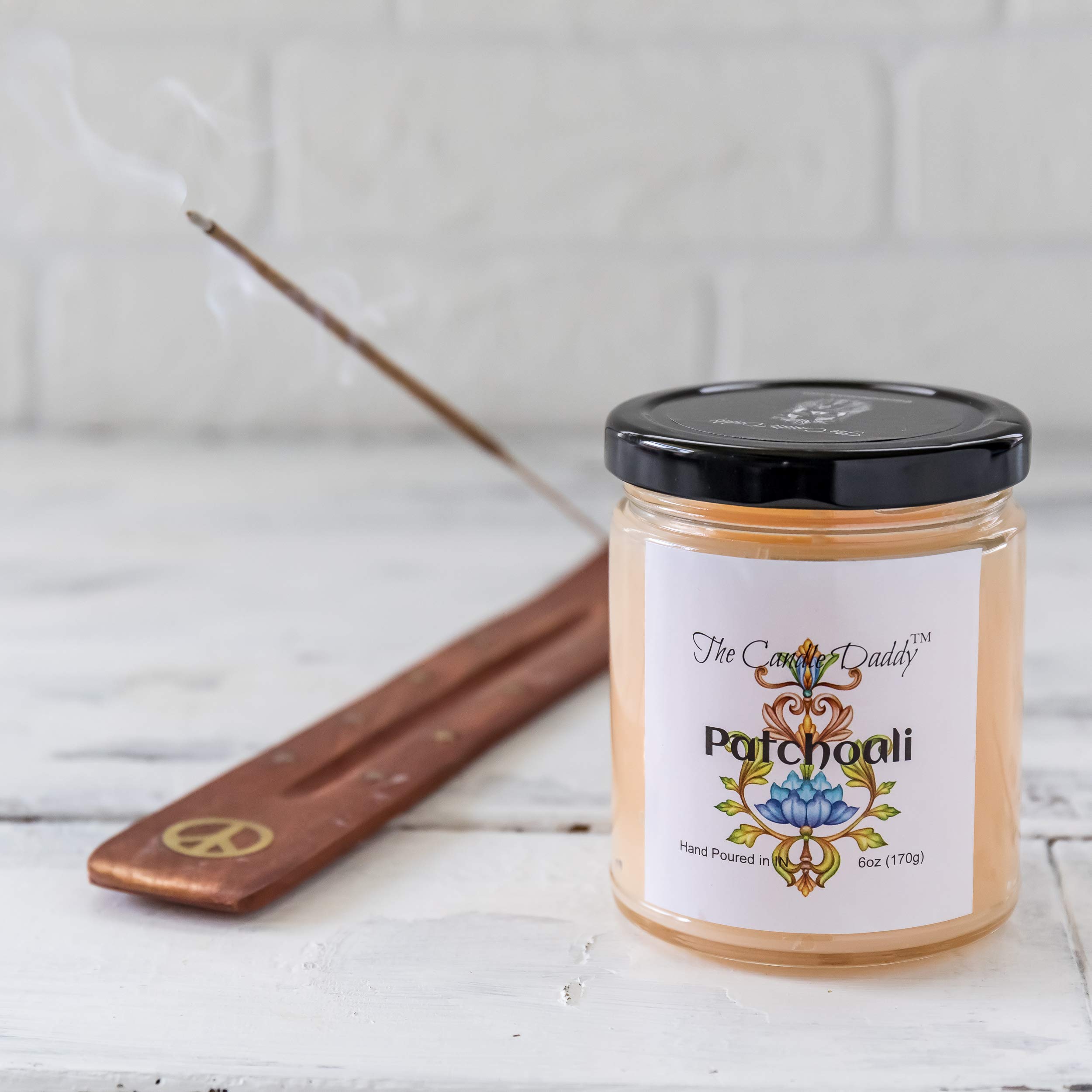 Patchouli Scented Candles & Wax Melts Set - 6 oz Candle & 3 x 2 oz Wax Melts for Home, Yoga, Meditation & Aromatherapy Relaxation