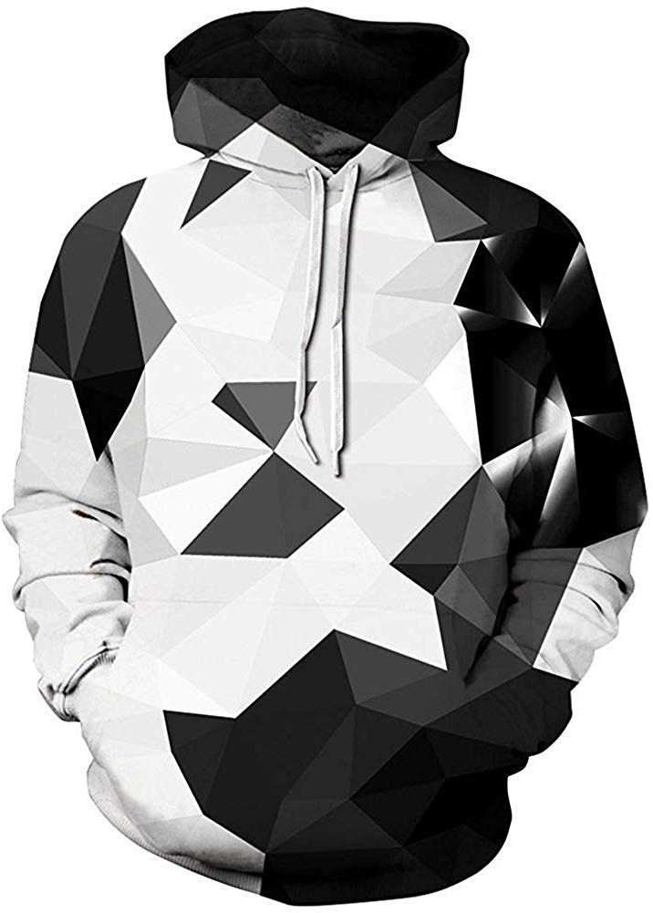 BarbedRose Men's Digital Print Hooded Sweatshirt - Galaxy Pattern Pullover Hoodie for Casual Wear, Street Fashion & Outdoor Activities