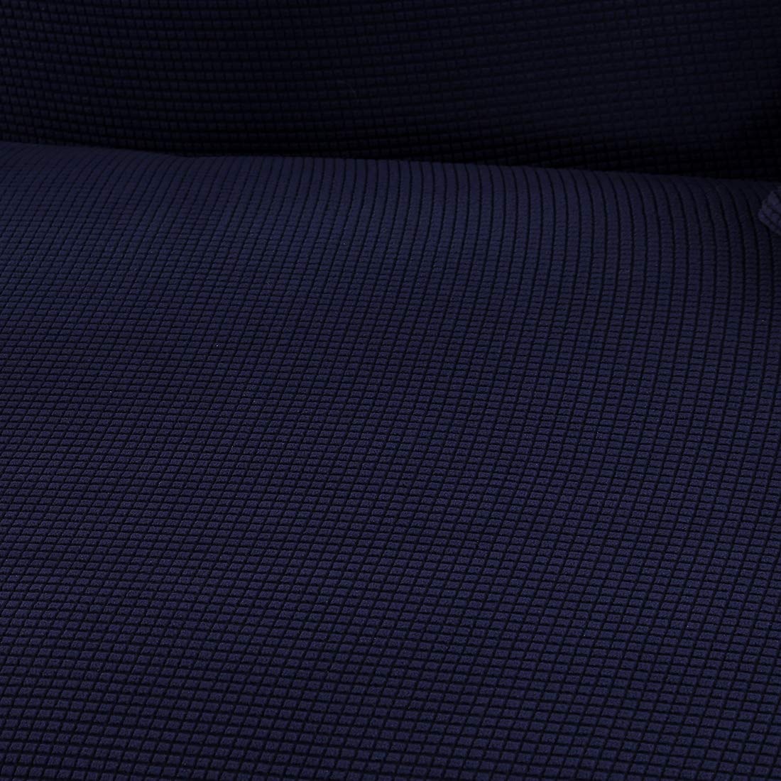 MIFXIN Jacquard L-Shaped Sofa Cover 2-Piece Stretch Polyester Slipcover - Sofa Protector for Sectional Couches, Dark Blue - Perfect for Living Room Decor & Home Protection